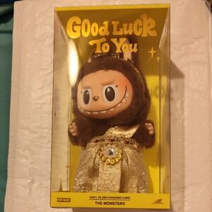 Pop Mart The Monsters Vinyl Plush *Good Luck to You*- Brown and Gold..Authentic